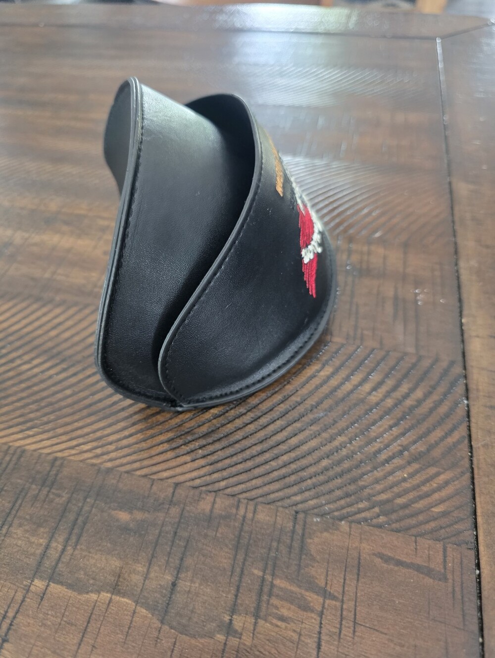 Harley-Davidson Black Leather Motorcycle Cap with Embroidered Logo - Picture 3 of 3
